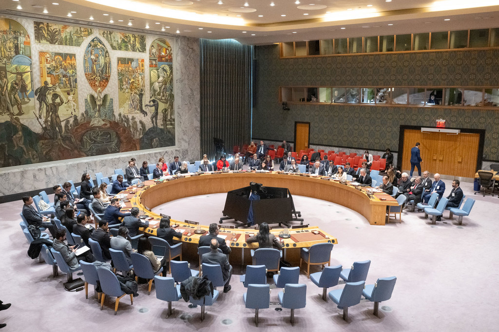 联合国安理会关于“领导力促和平”公开辩论会议全景。